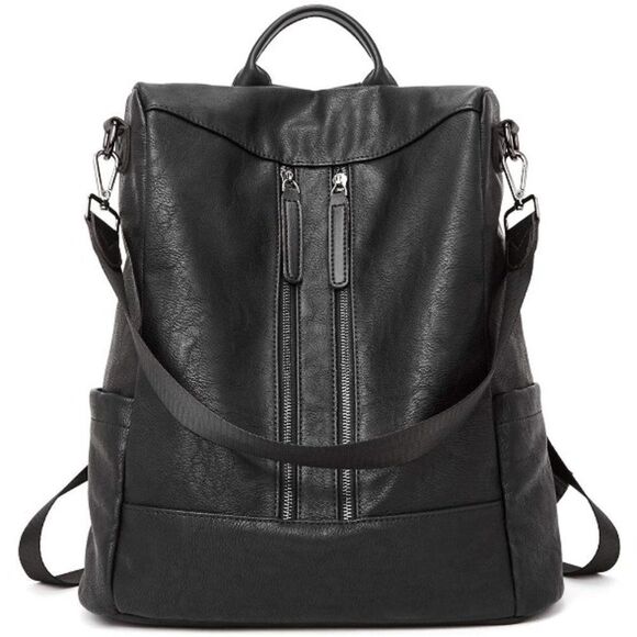 OLYE Leather Backpack for Women- BLACK